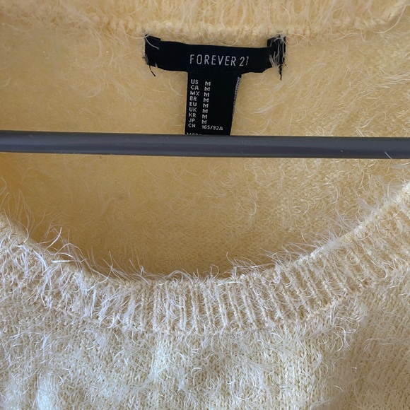 Forever 21 Yellow Cropped Fuzzy Sweater - Picture 4 of 4